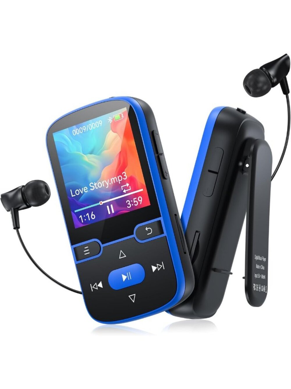 64GB Bluetooth MP3 Player with Clip, Portable Music Device for Kids & Adults